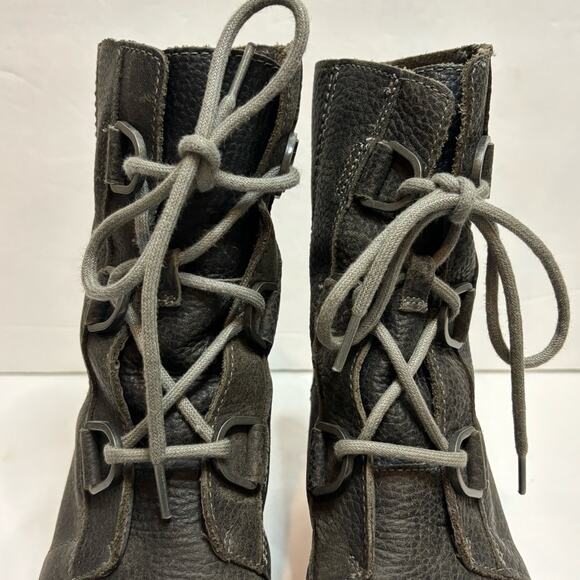 Sorel Joan of Arctic Wedge II Lace Up Boots Quarry Gray 8.5 - Picture 4 of 11